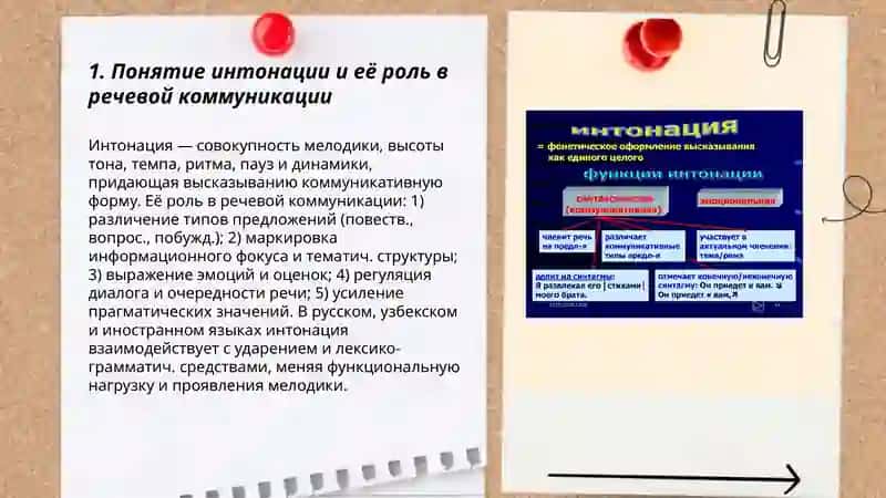 Интонация и её виды. Функции интонации. Особенности ударения и интонации в русском, узбекском и изучаемом иностранном языках 3