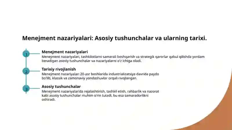Menejment nazariyalari 3