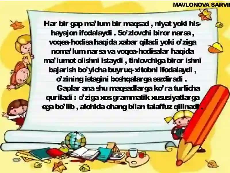 Gaplarning ifoda maqsadiga ko'ra turlari 3