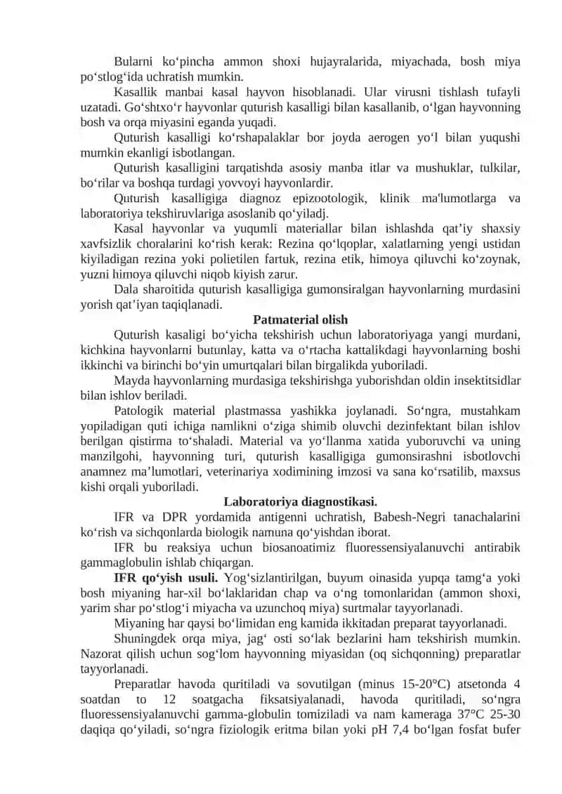 Laboratoriya mashg'uloti "Quturish kasalligiga laboratoriyada diagnoz qo‘yish" 3