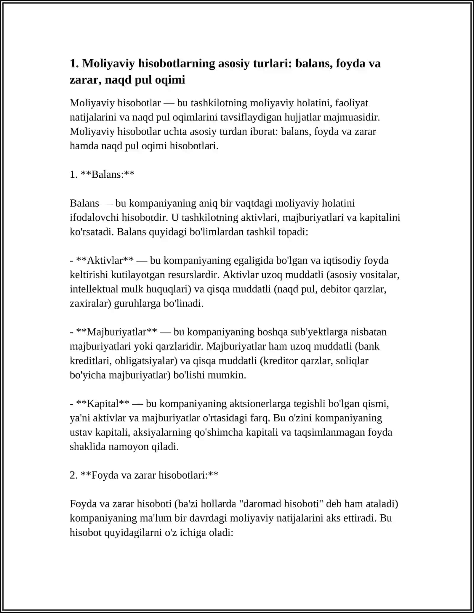 Moliyaviy Hisobotlarning Asosiy Turatlari 3