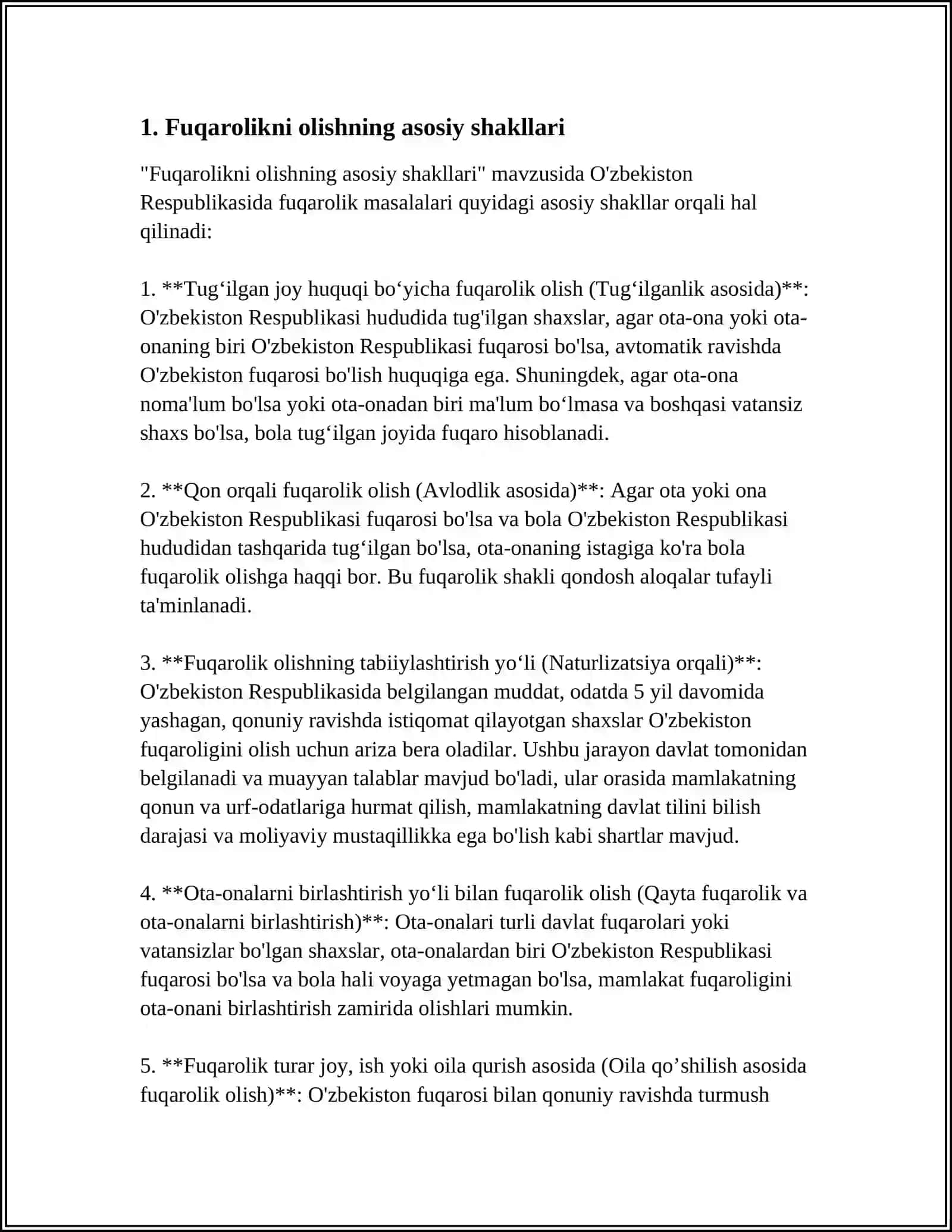 O'ZBEKISTON RESPUBLIKASIDA FUQAROLIK 3