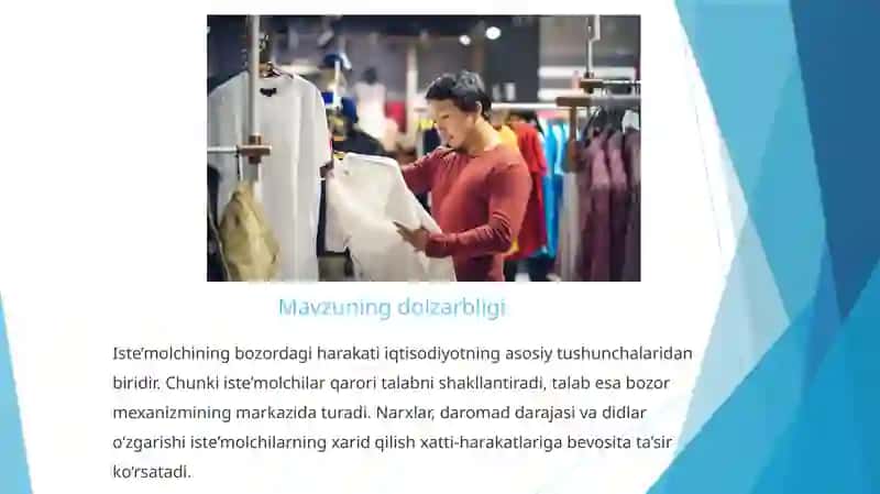 Iste’molchining bozordagi harakati 3
