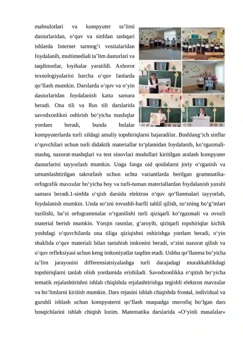 Ko’rgazmali qurollar yaratishda AKTdan foydalanish. Biologiyada ko’rgazmali qurollar tayyorlash klas 3