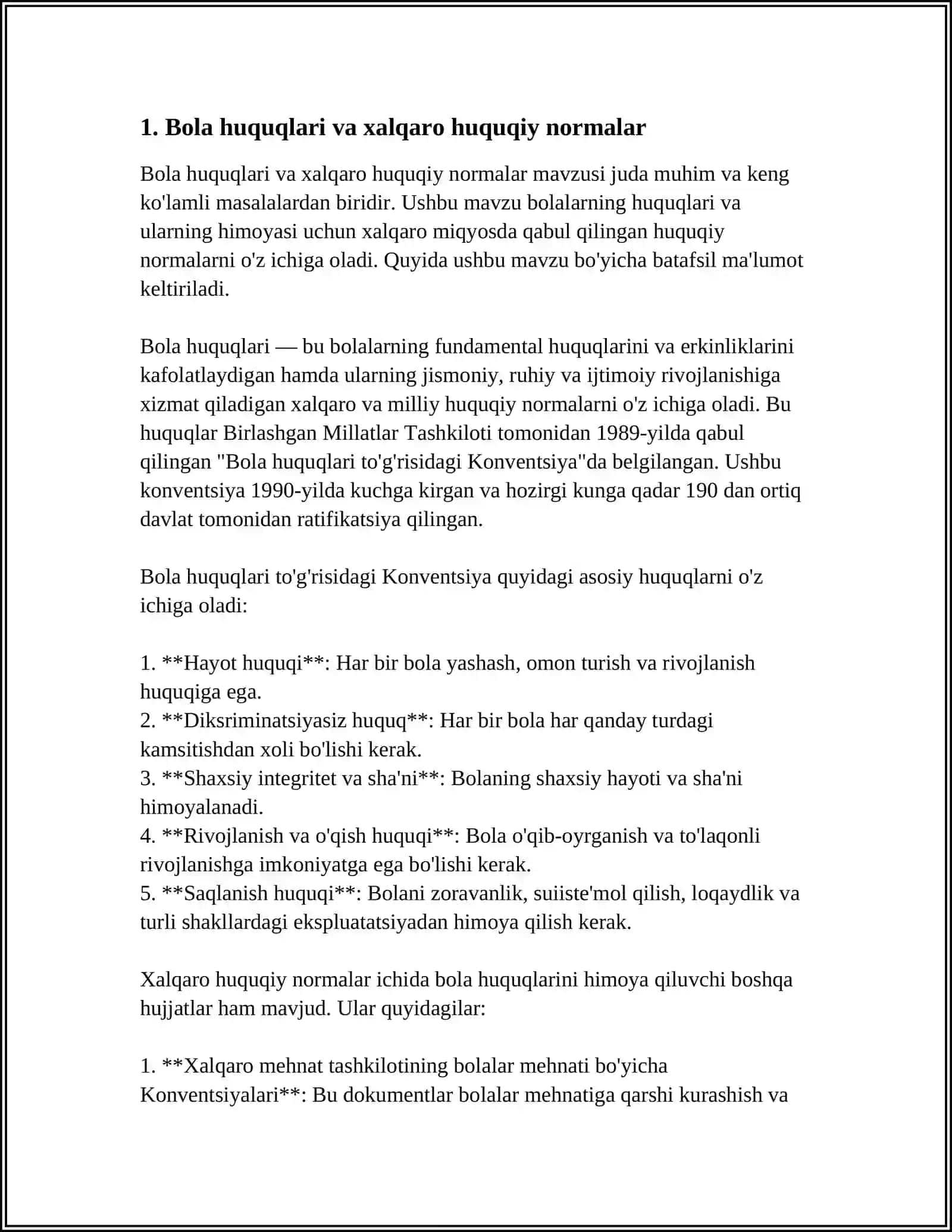 BMTNING "BOLA HUQUQLARI TOʻGʻRISIDAGI KONVENTSIYASI" 3