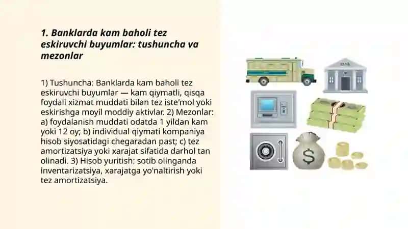 Banklarda kam baholi tez eskiruvchi buyumlar hisobi 3