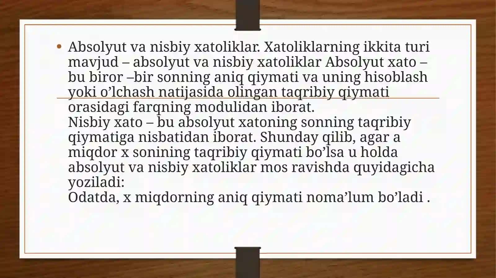 Taqribiy hisobabsolyut va nisbiy xatólar 3