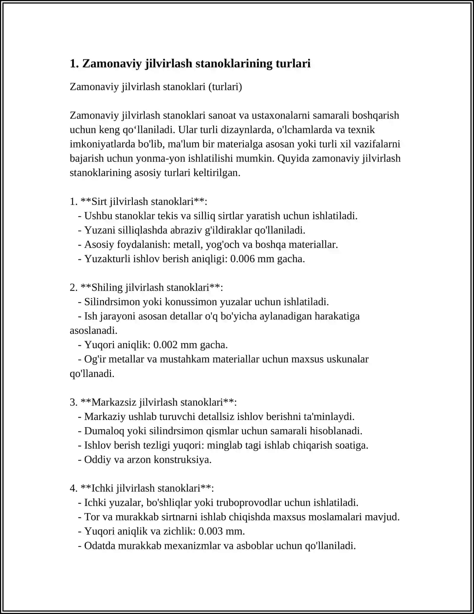 ZAMONAVIY JILVIRLASH STANOKLARI 3