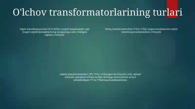 O'lchash Transfarmatrlar 3