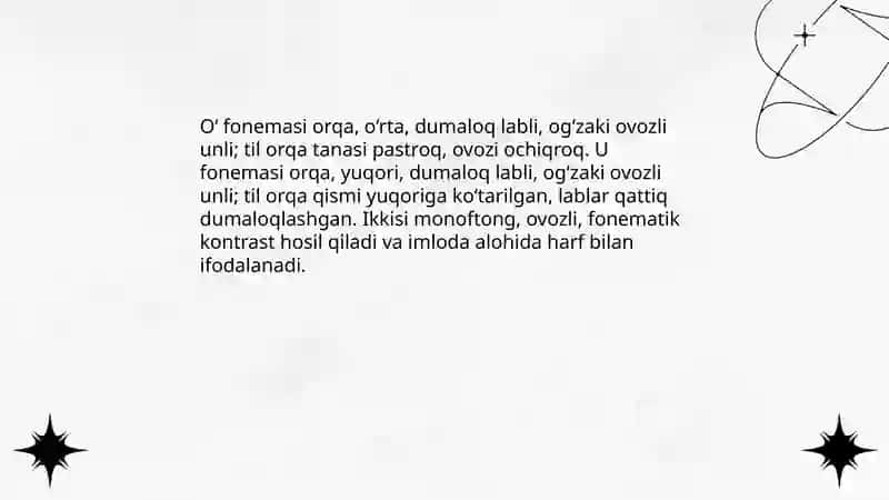 Oʻ va U unli fonemalarining imlosi va talaffuzi 3