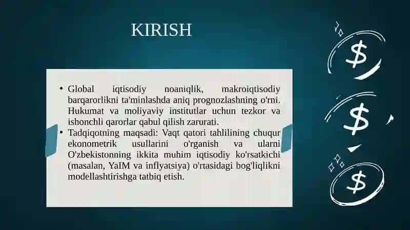 Iqtisodiy ko‘rsatkichlarning vaqt qatori (time series) tahlili 3