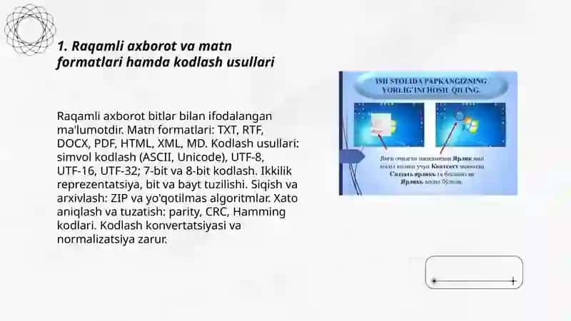 Raqamli axborot va matnni qayta ishlash texnologiyasi 3