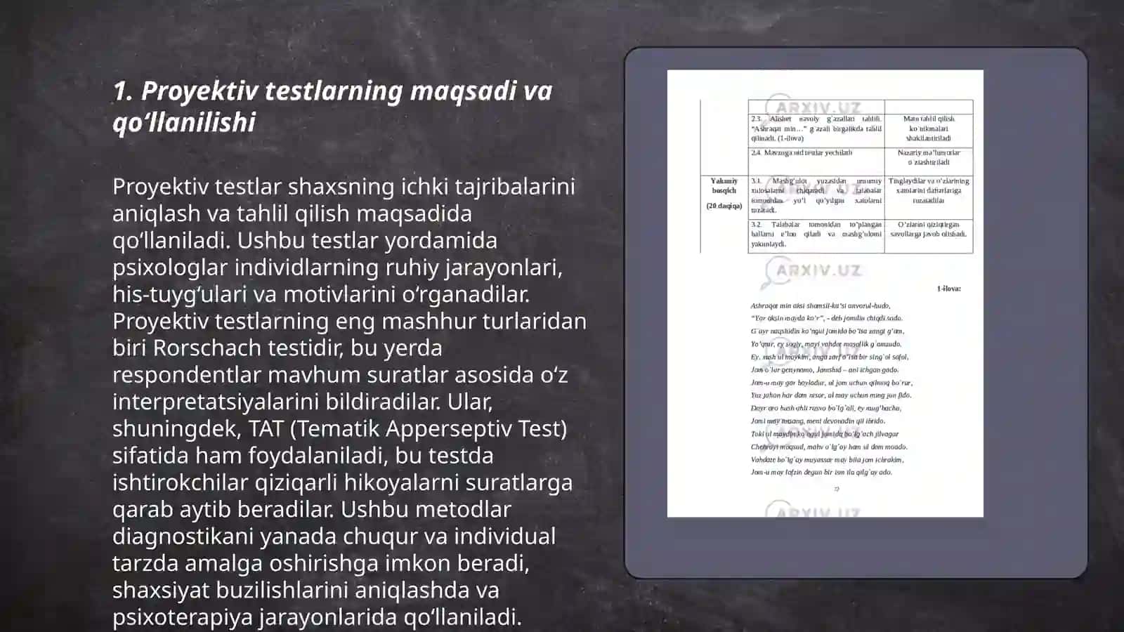 Shaxsni oʻrganuvchi proyektiv metodlar 3