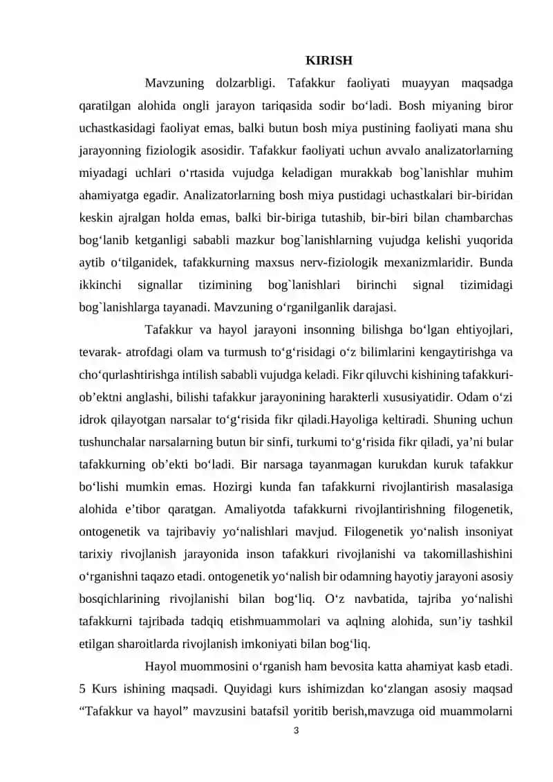 Tafakkurni Eksperimental O'rganish 3