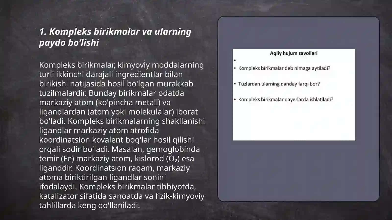 Kompleks birikmalar va ularning paydo bo‘lishi 3