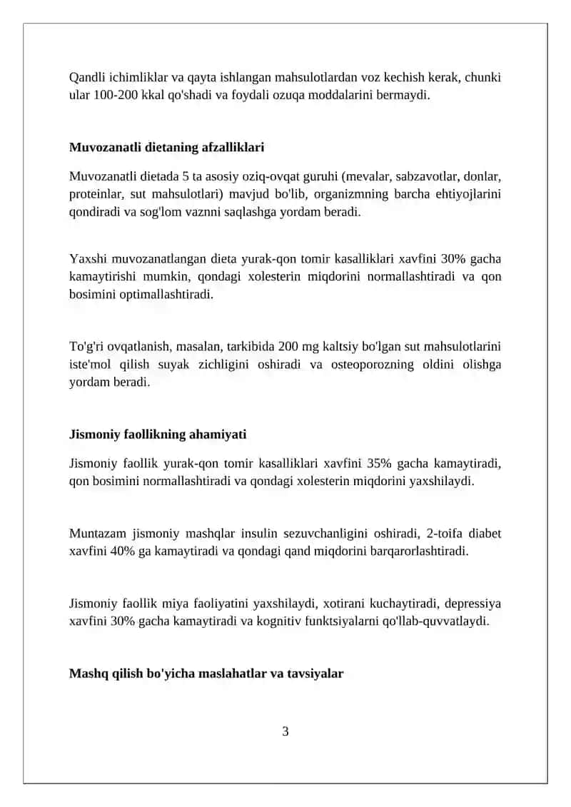 Soglom turmush tarzi 3