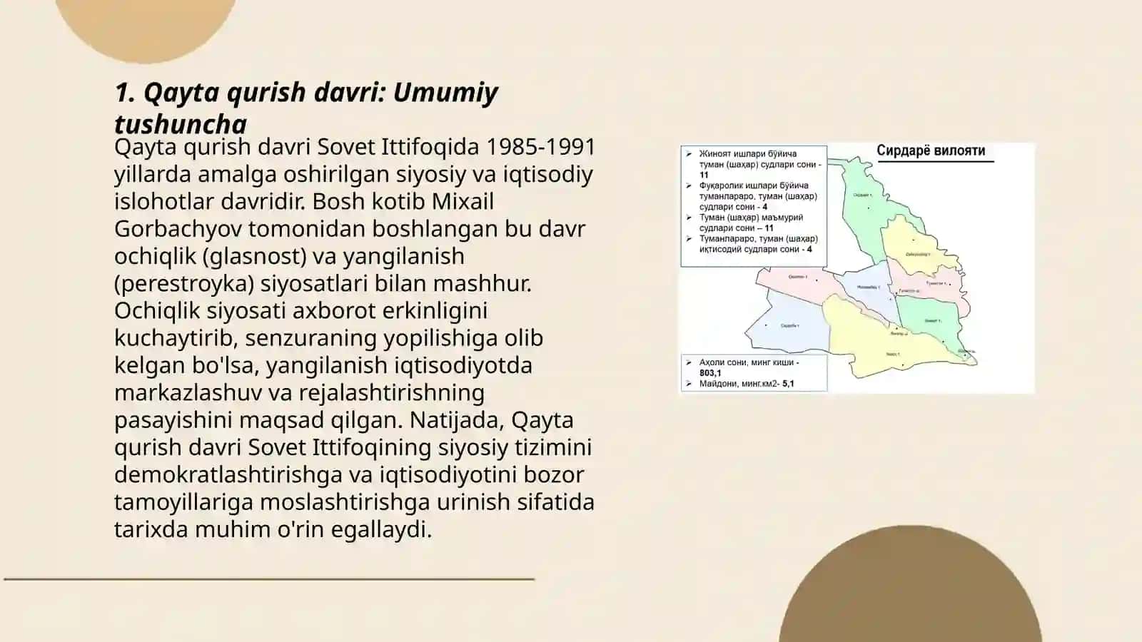 Qayta qurish yillarida O’zbekistondagi ijtimoiy siyosiy vaziyat 3