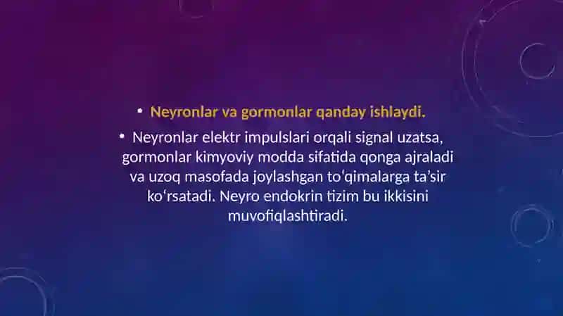 Neyroendokrintizimining struktur va funksional tavsifi 3