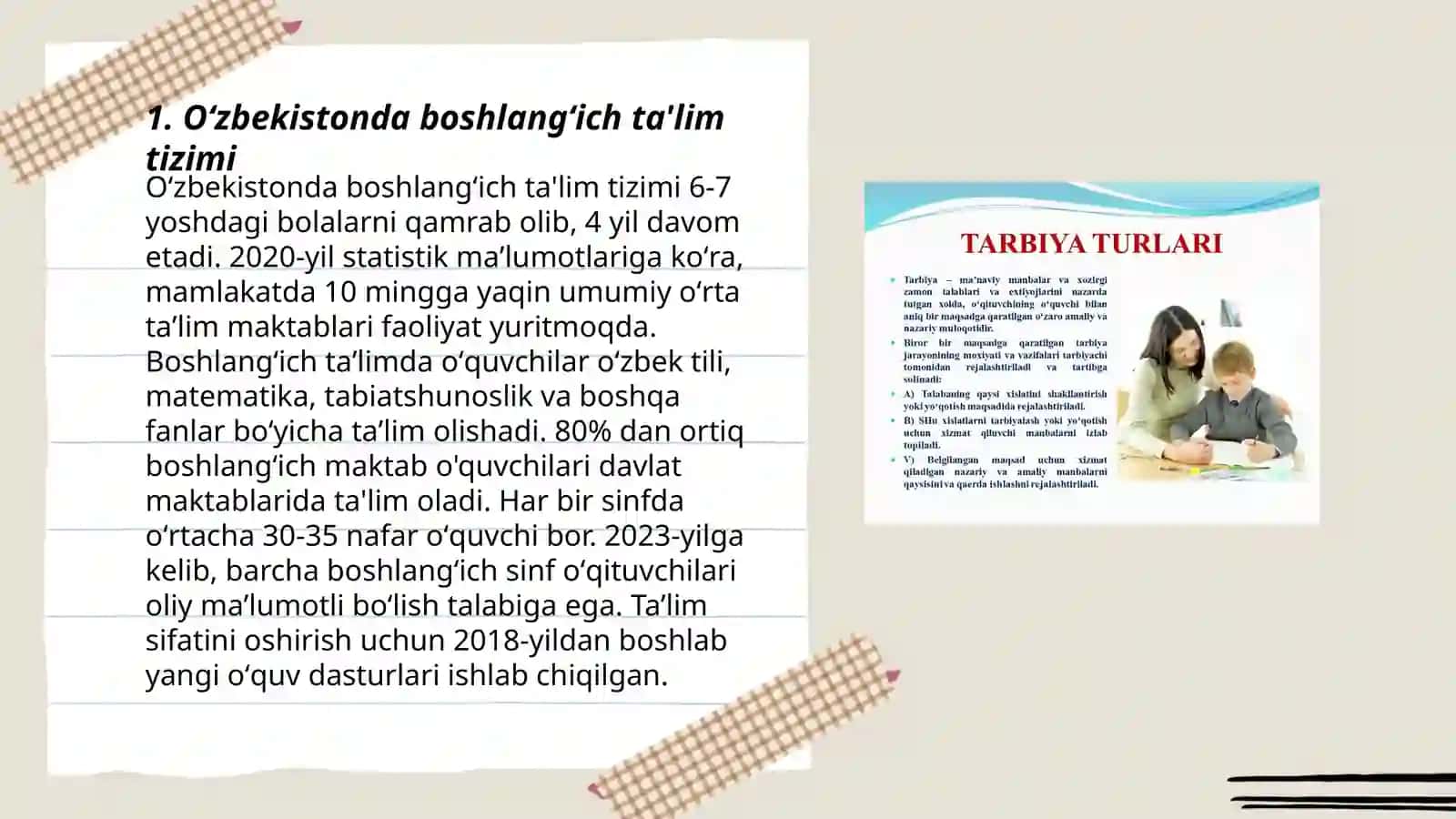 O'zbekistonda va Xorijda boshlangʻich ta'lim -tarbiya tizimi 3