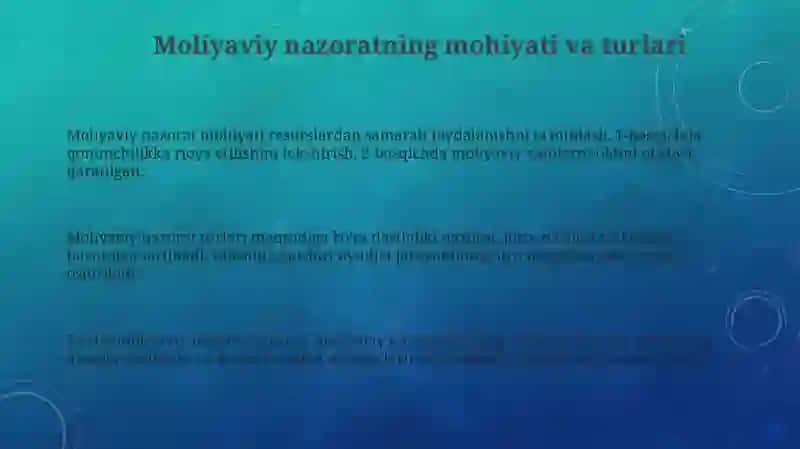 Moliyaviy nazorat tushunchasi va turlari 3