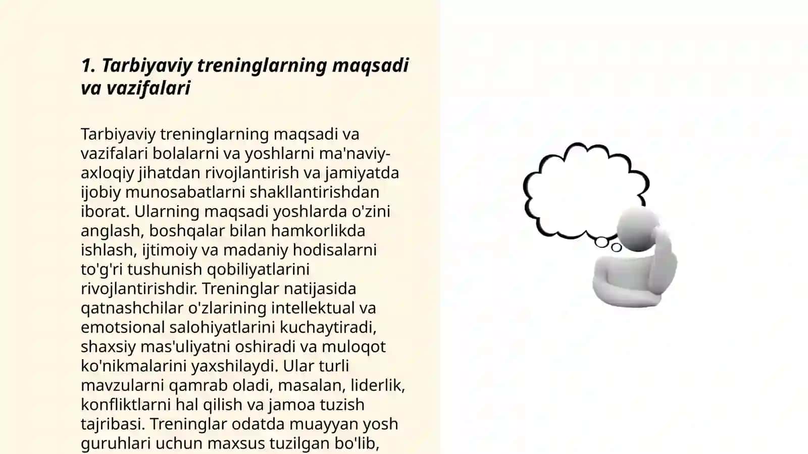 Tarbiyaviy ishlarnitashkil etishda tarbiyaviy treninglaridan foydalanish 3