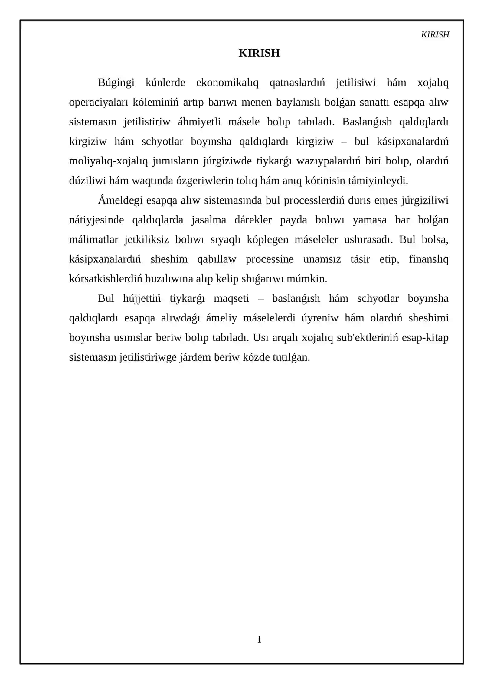 Baslanģısh qaldıqlardı kirgiziw 3