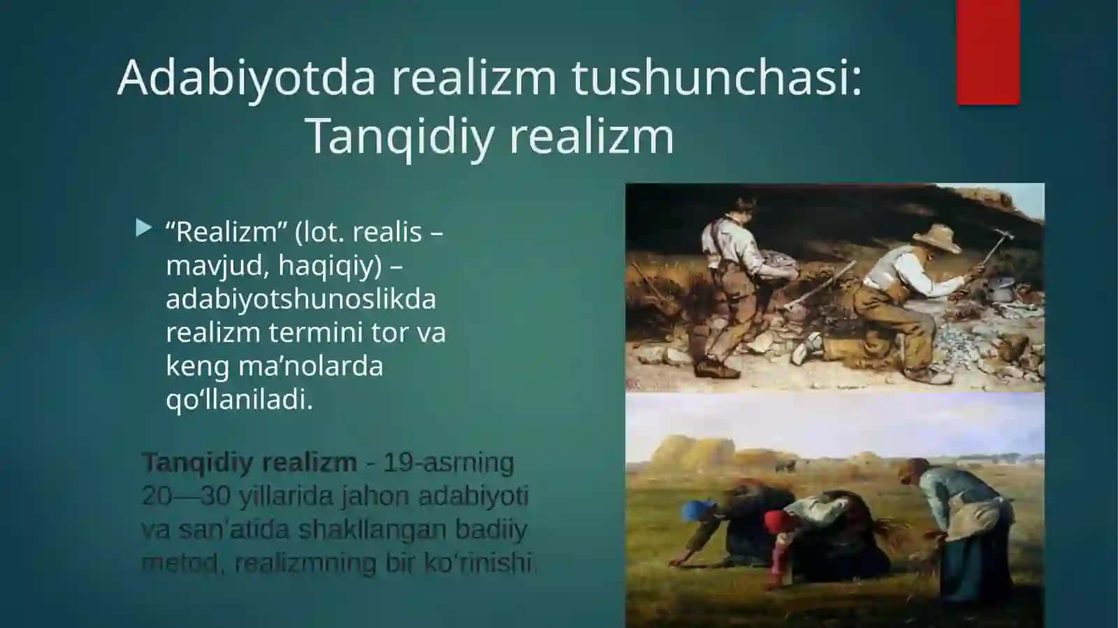 Realizm va tanqidiy realizm adabiyoti 3