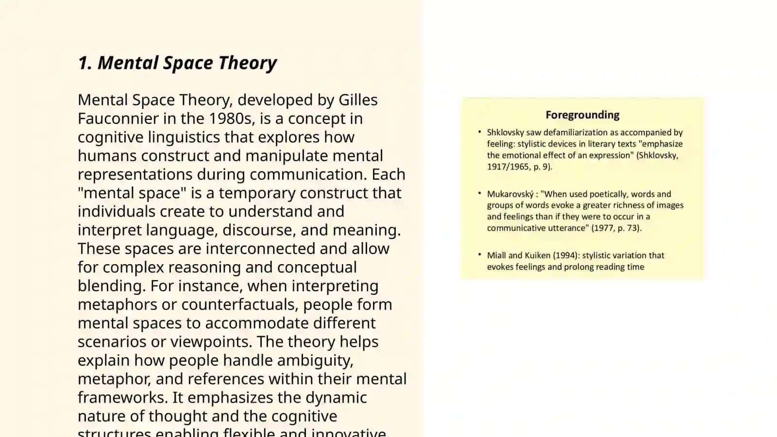 Theoretical assumptions of Cognitive Stylistics 3