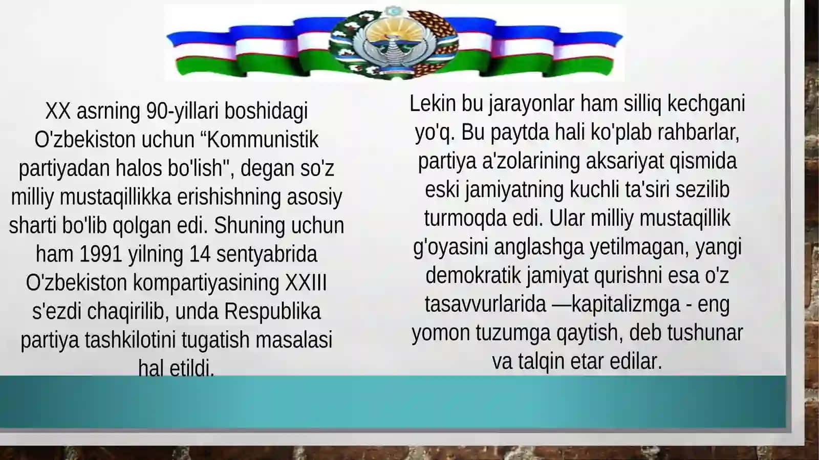 Mustaqil O‘zbekiston Respublikasining tashkil topishi va uning tarixiy ahamiyati 3