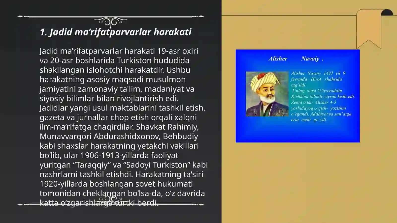 Jadid ma’rifatparvarlarning oʻlka ijtimoiy-ma’naviy hayotida tutgan oʻrni 3