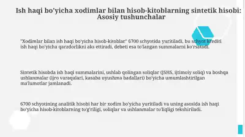 Mehnatga haq to'lash bo'yicha xodimlar bilan hisob-kitoblarning sintetik hisobi 3