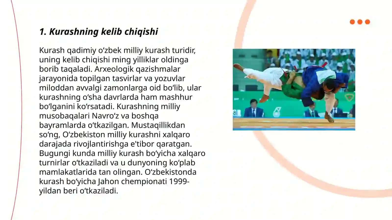 Kurash va belbog‘li kurash tarixi, rivojlanishi 3