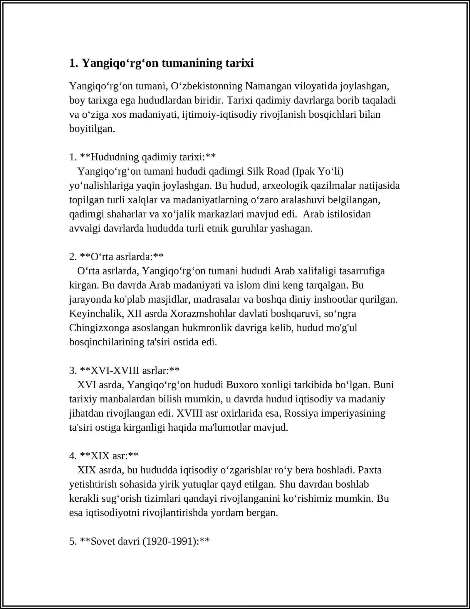 NAMANGAN VILOYATI YANGIQOʻRGʻON TUMANI 3