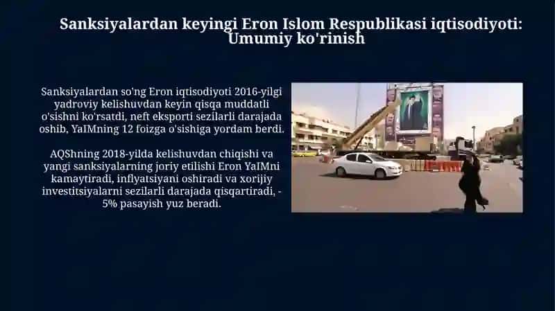 Sanktsiyalar sharoitida Eron Islom Respublikasi iqtisodiyoti 3