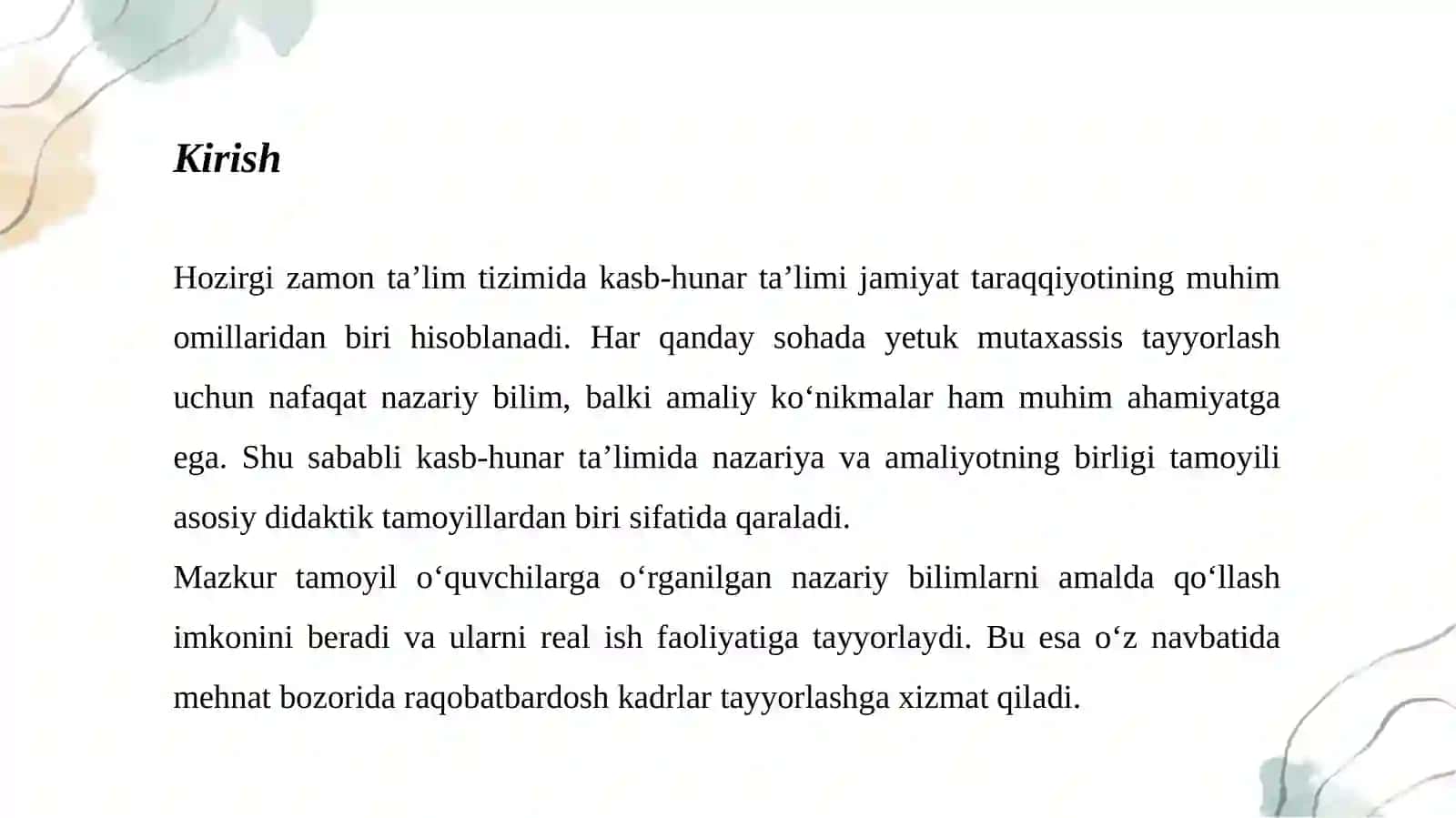 Kasb-hunartalimidanazariyavaamaliyotningbirligitamoyili 3