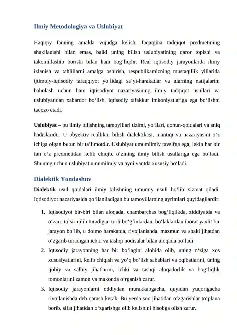 Iqtisodiyot nazariyasi fanining zamonaviy tadqiqot uslublari 3