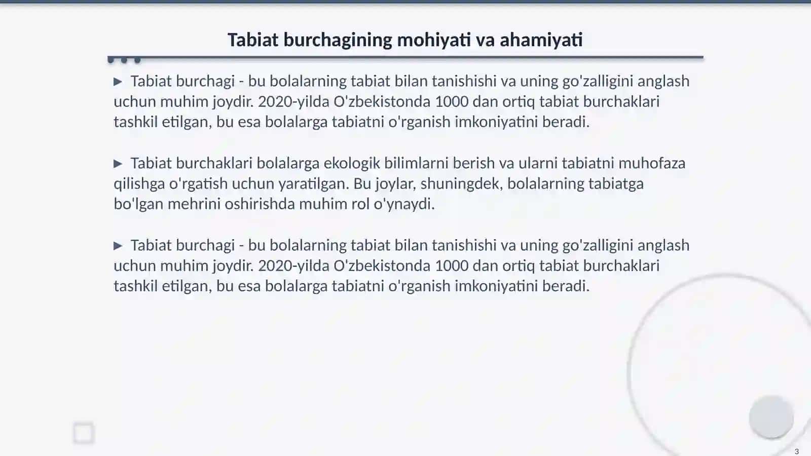 Bolalarda tabiat burchagida yashovchilarga parvarish qilishga o'rgatish orqali tabiatga mehr tuyg'uni tarbiyalash 3