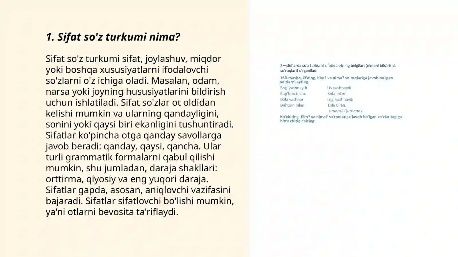 Sifat so'z turkumi 3