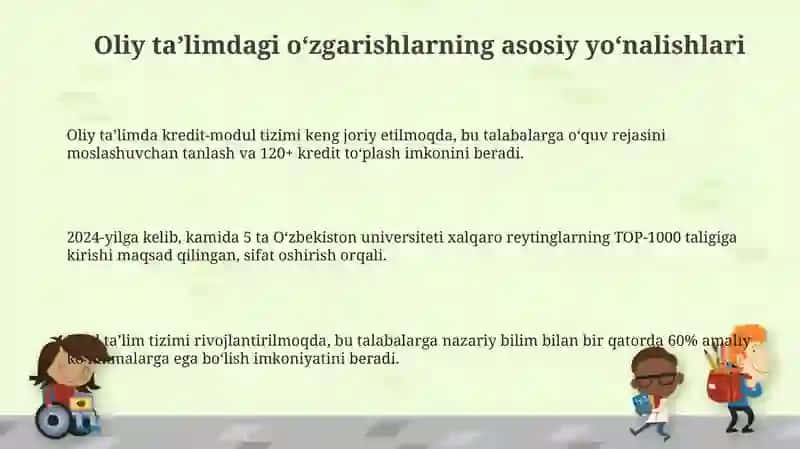 Oliy taʼlimdagi oʻzgarishlarning asosiy yoʻnalishlari 3
