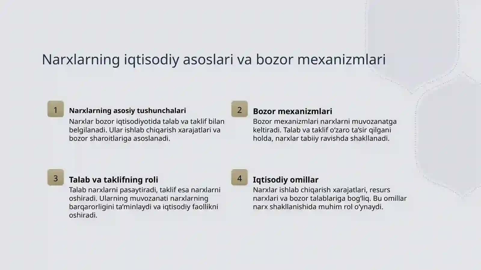 Narxning mohiyati va shakillanish hususiyatlari 3