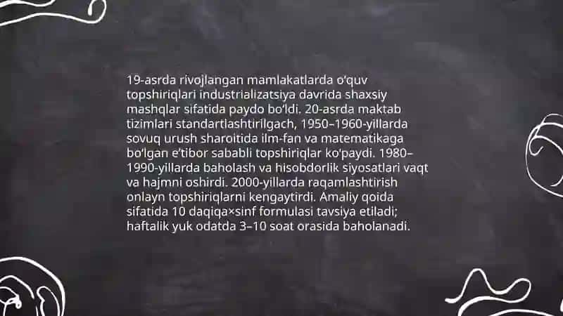 Rivojlangan mamlakatlarda oʻquv topshiriqlariga beriladigan eʼtibor va ularning turlari 3