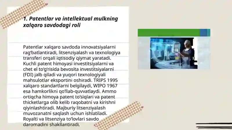 Intellektual mulkning xalqaro savdosi 3