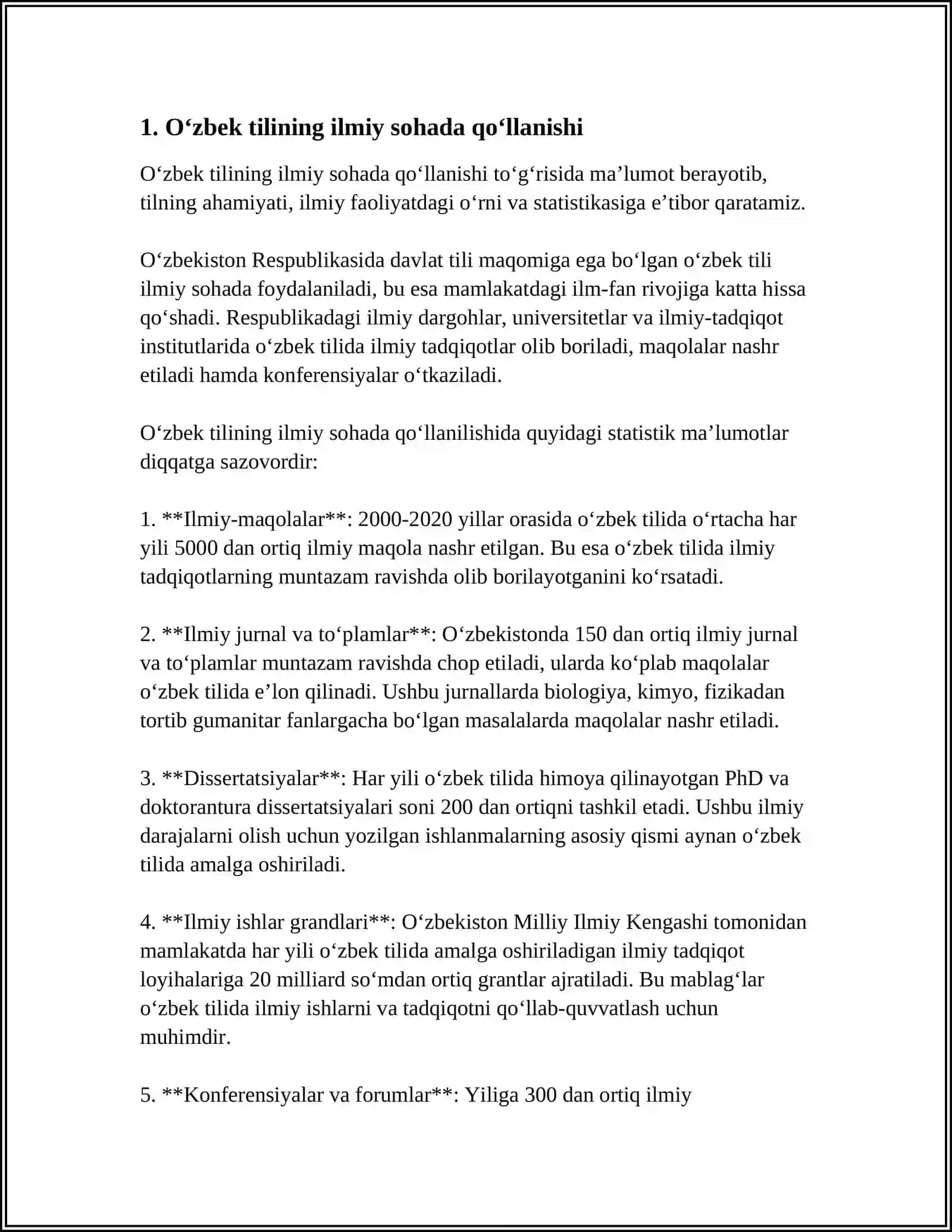 O‘ZBEK TILINING SOHADA QO’LLANILISHI DAFTARI 3