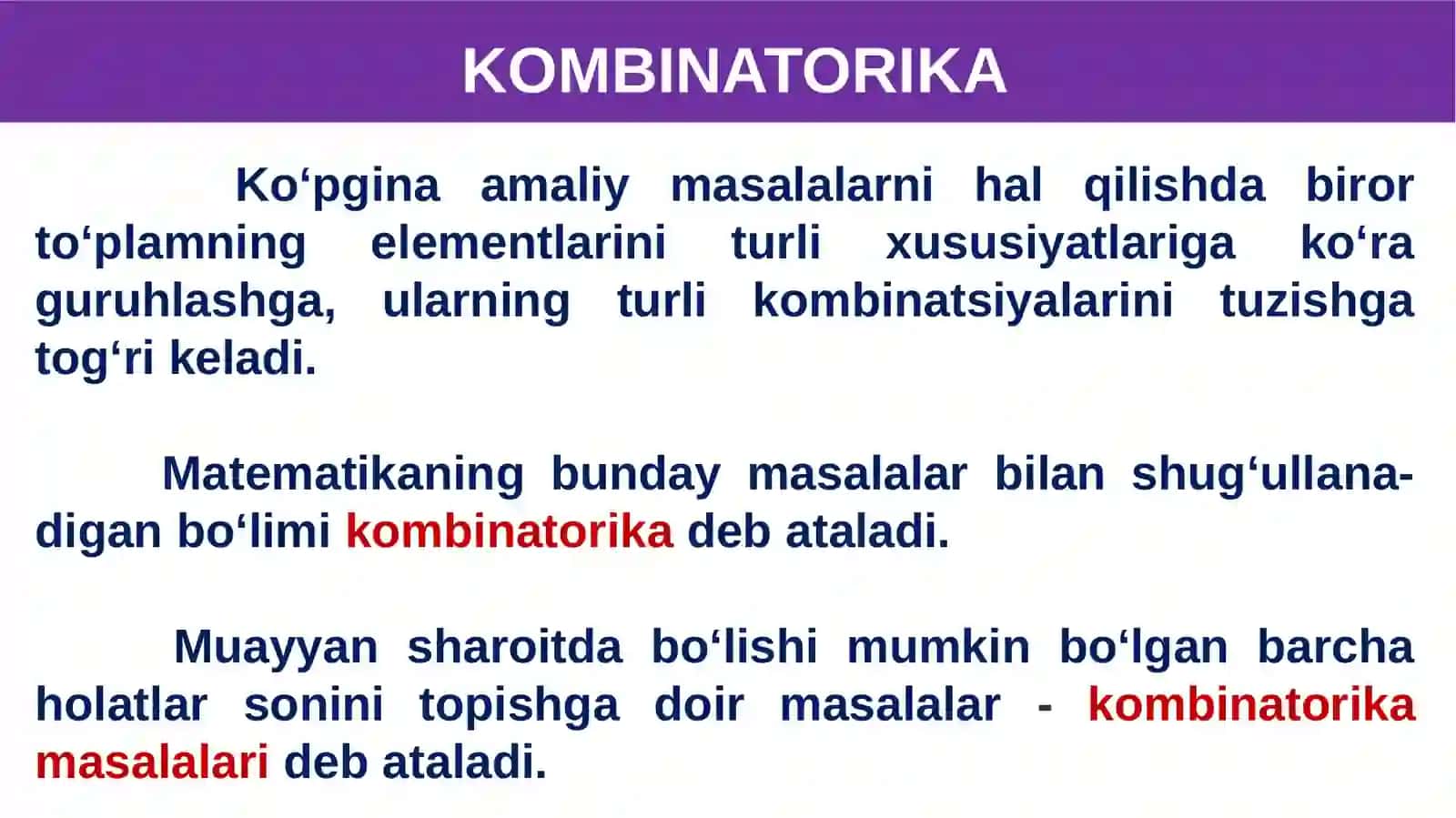 2-dars. Kombinatorika elementlari 3