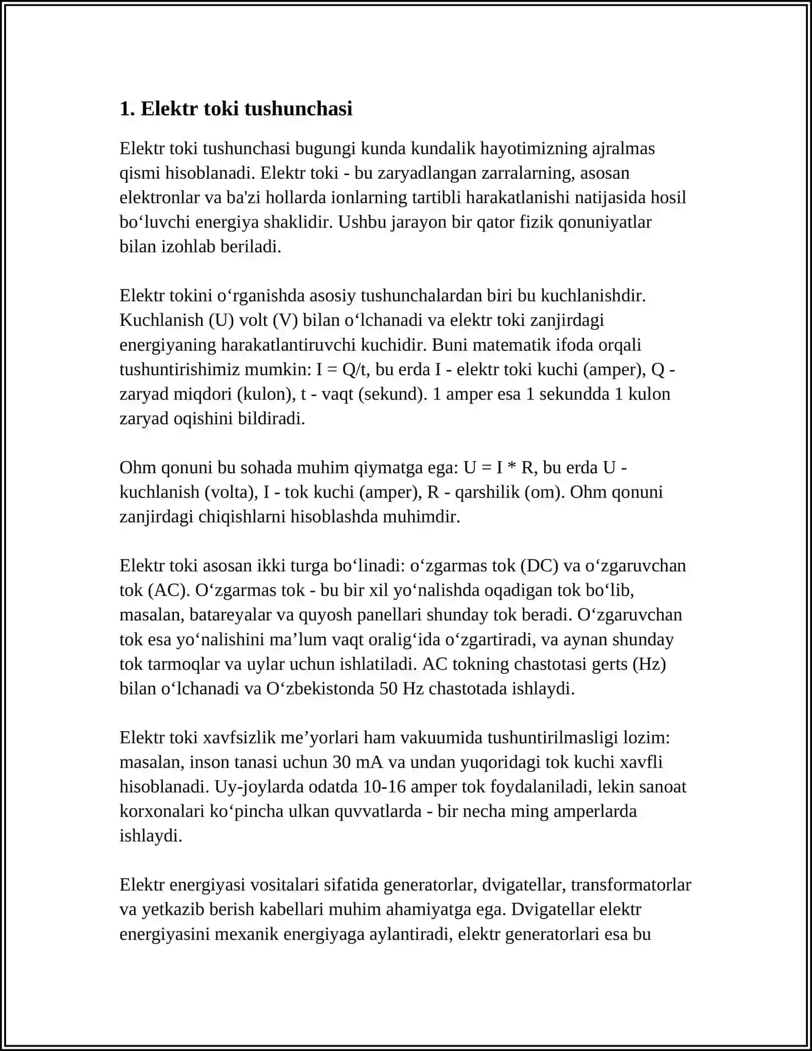 ELEKTR TOKI VA UNING AHAMIYATI 3