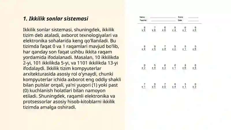 Ruxsat etilgan ikkilik sonlarni qoʻshish va ayirish 3