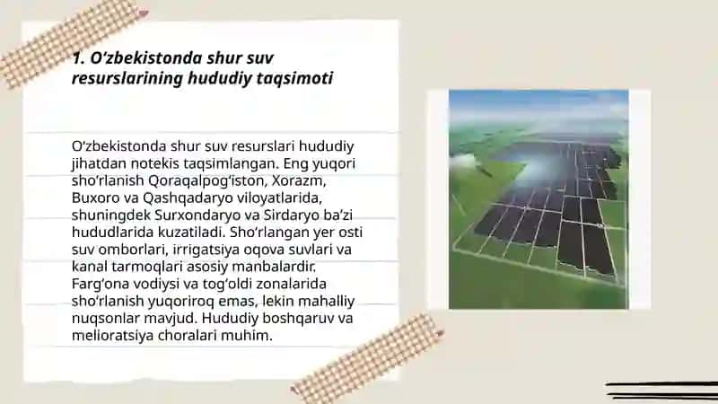 O‘zbekistonda shur suv resurslarining hududiy taqsimoti 3
