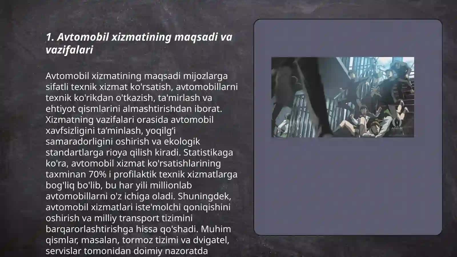 Avtamabil xizmatini vazifasi va uni tashkillashtirish 3