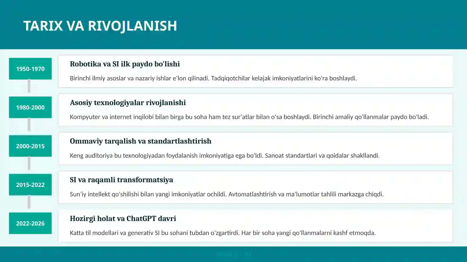 Avtonom mashinalar davri — talabalar uchun 3