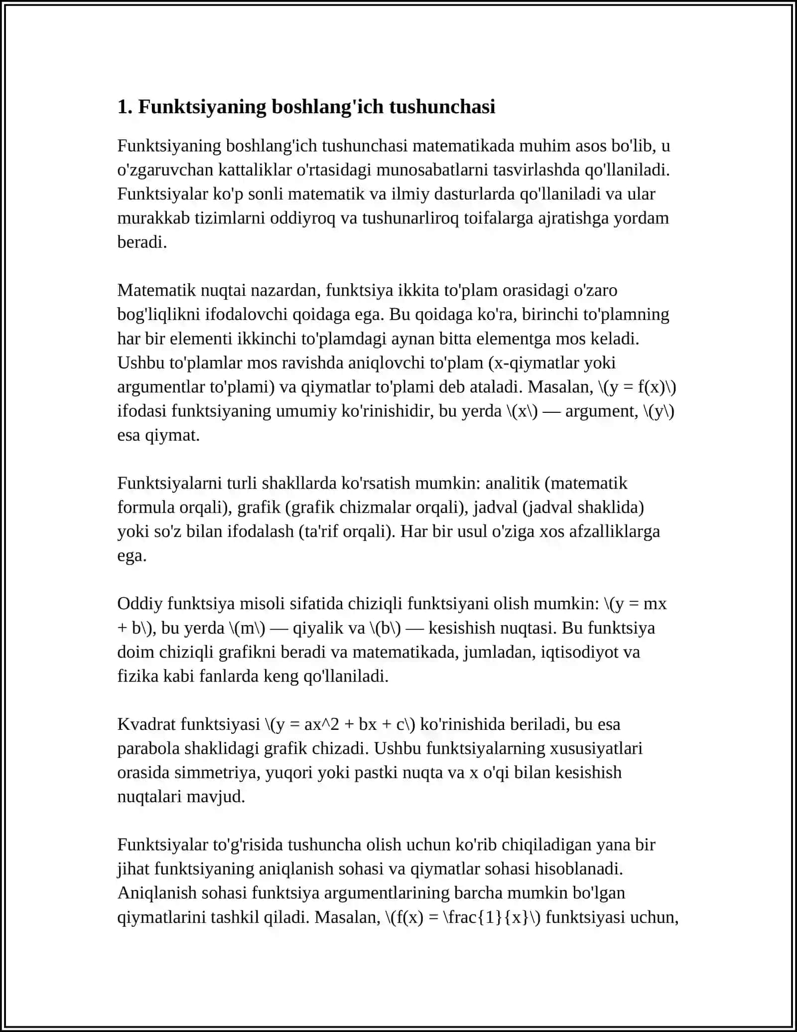 BOSHLANGʻICH FUNKSIYA VA ANIQMAS INTEGRAL TUSHUNCHALARI 3